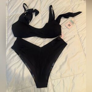 Sleek Black Bikini Set